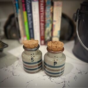 Striped Ceramic Salt and Pepper Shakers